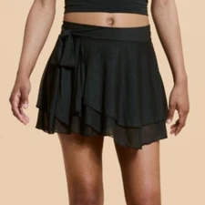 NEW Blogilates Women's Dance Studio Ribbon Wrap Skort Black Size Large