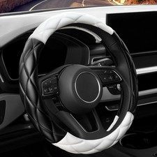 Cute Soft Microfiber Leather Anti-slip Steering Wheel Cover Universal 15 Inc...