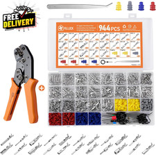 945-Pcs Car Wire Pin Connector Kit 21 Types Non-Insulated w/ Crimping Tool