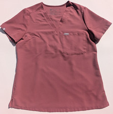 FIGS Technical Collection Catarina One-Pocket Scrub Top Women's Small Mauve