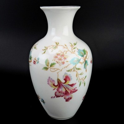 Edelstein Porzellan Vase Blumendekor Blumendekor Klassische Form ca. 20cm