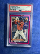 German Ramirez 2024 Bowman Baseball #BP-93 Fuchsia Paper -064/299 - Astros Psa 8