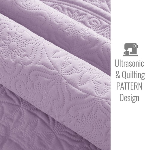 Luxury Bedspread Bedding Set 3 Piece Quilted Coverlet Bed Throw Queen King Size - Picture 115 of 203