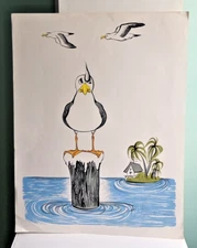 VINTAGE PELICAN LIMITED EDITION 138/200 SIGNED PRINT by Mermade PRINT ONLY