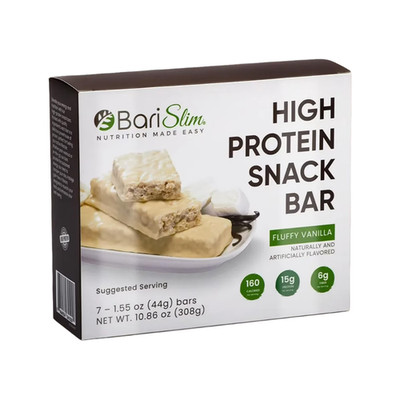 BariSlim High Protein Snack Bar for Bariatric Patients - Fluffy Vanilla Bar