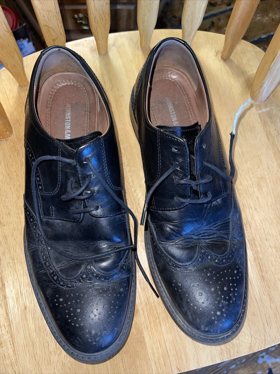 Mens black dress shoes johnston and murphy sale
