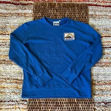 Jungmaven Hawaii Patch Long Sleeve Hemp Cotton Sweater Blue Small S