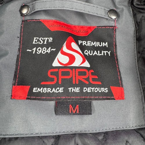 Spire by Galaxy MENS Gray Full Zip Removable Hood Insulated Moto Coat Jacket M - Picture 7 of 24