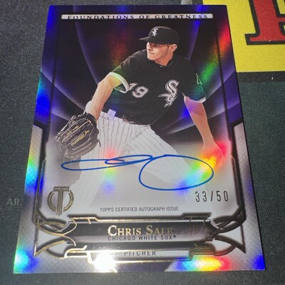 Topps Tribute Chris Sale Purple Auto On Card SSP White Sox Boston /50 