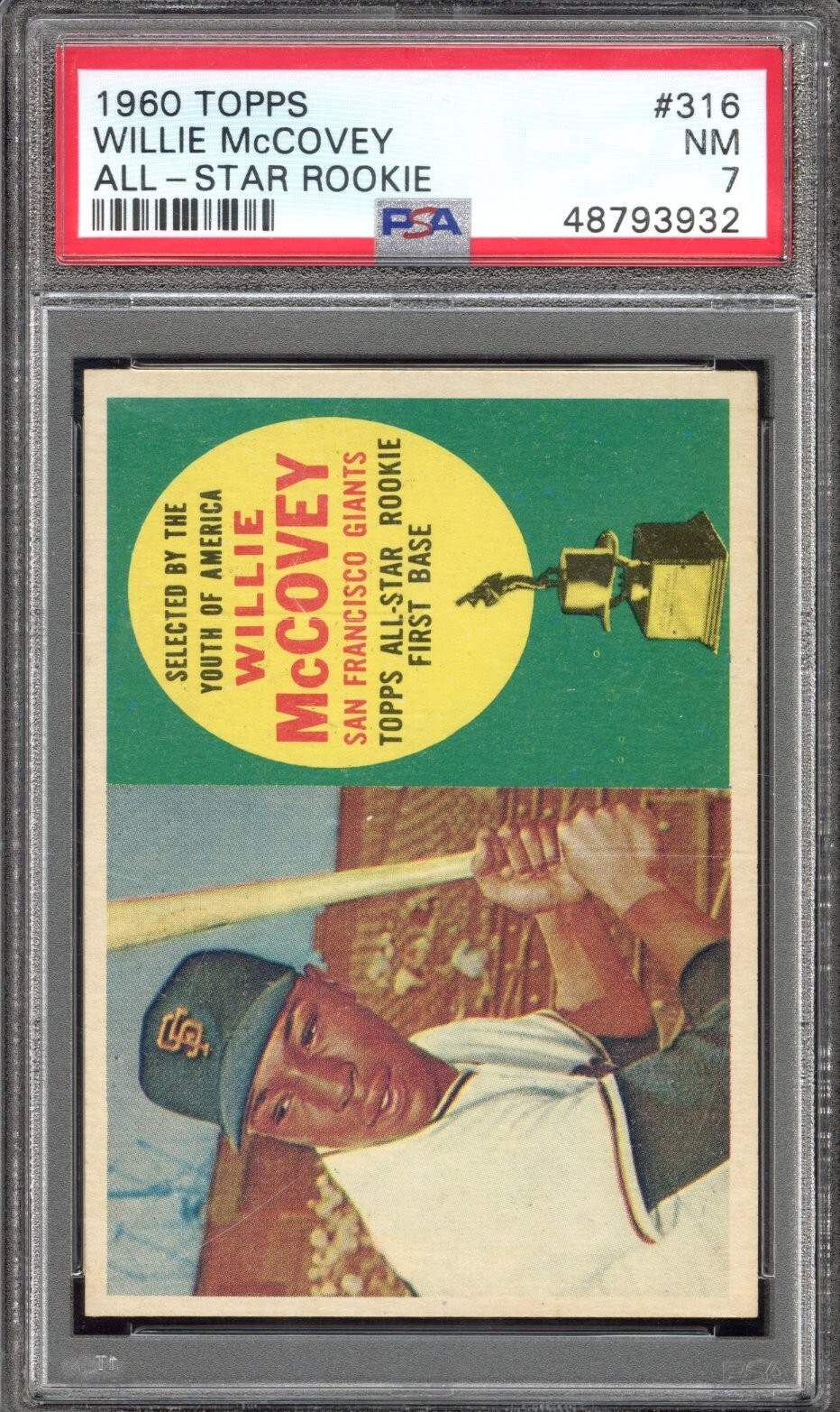 1960 Topps #316 Willie McCovey RC - PSA NM 7 - San Francisco Giants - VSCARDS