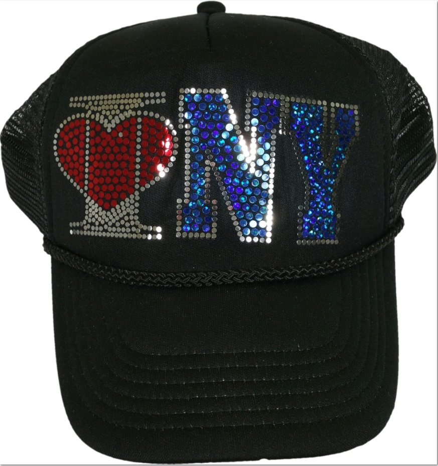 New York Yankees Bling Sequined Hat Bling Crystal New York Yankees Oversized Logo Flat Bill  main image 4