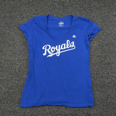 Kansas City Royals Shirt Womens Medium Blue V-Neck Center