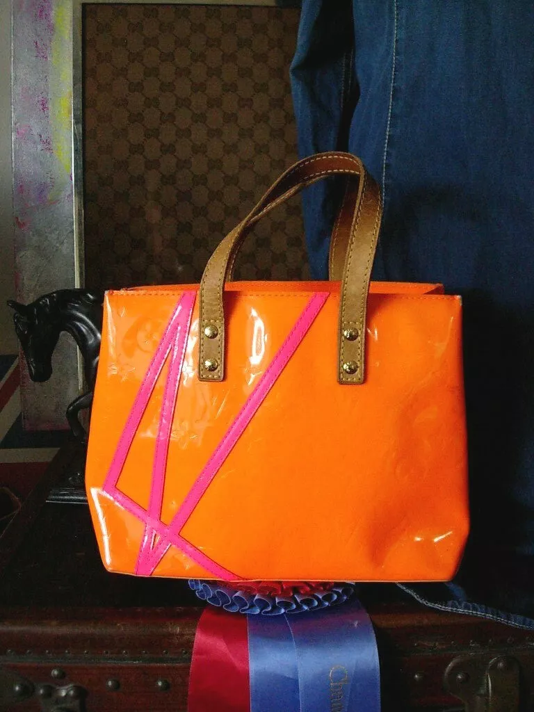 Louis Vuitton Neon Orange Monogram Vernis Robert Wilson Lexington