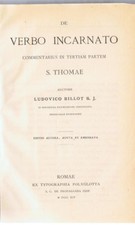 BILLOT - DE VERBO INCARNATO - LIVRE ANCIEN RARE