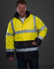 Yoko Hi-Vis Two-Tone Motorway Waterproof Jacket with Concealed Hood