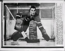 1959 JACQUES PLANTE NHL HOCKEY PHOTO CARD GOALIE HHOF MASK MONTREAL CANADIENS 