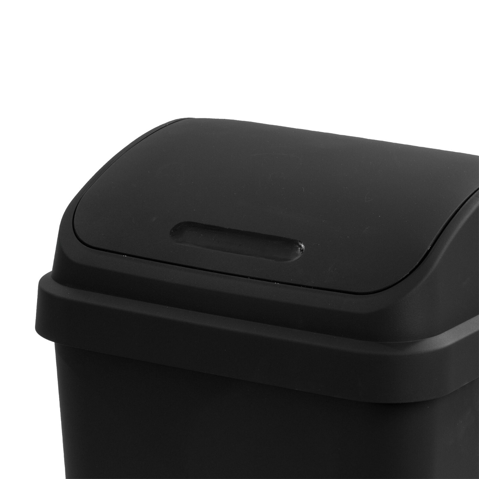 Sterilite 10899004 13 Gal Plastic Swing Top Kitchen Trash Can Black