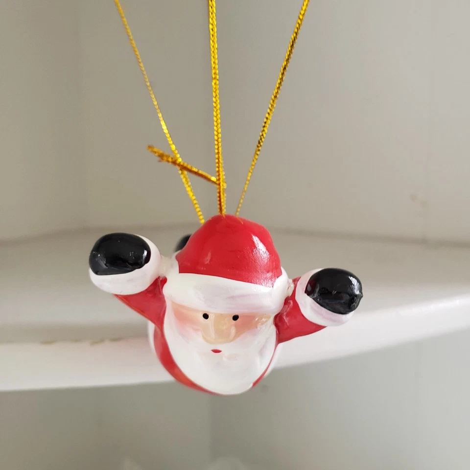 Chicago Blackhawks Hanging Christmas Tree Ornament Flashing Light Ceramic Santa - Image 4 of 4