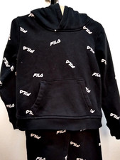 FILA Boys Size 4T Sweat Pants and Matching Hooded Pullover, Black