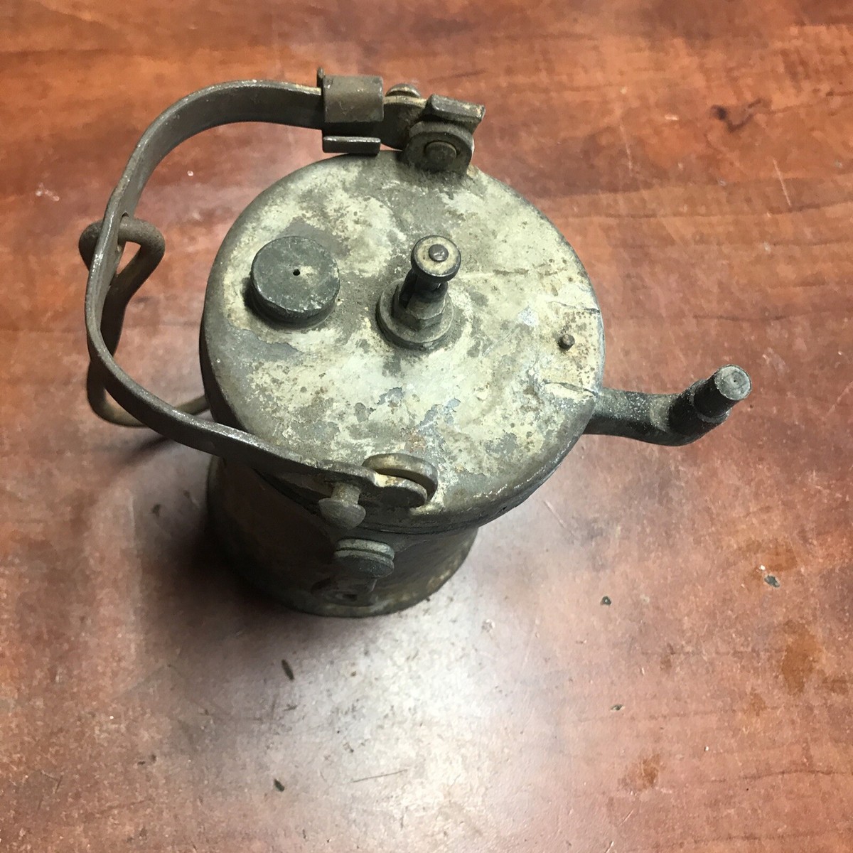 Ancienne Lampe De Mineur Au Carbure - Outil Primitif Original - Début XXe