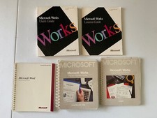 Apple Mac manuals Microsoft Works 1.0 2.0 Word 3.0 Lot of 5 vintage software
