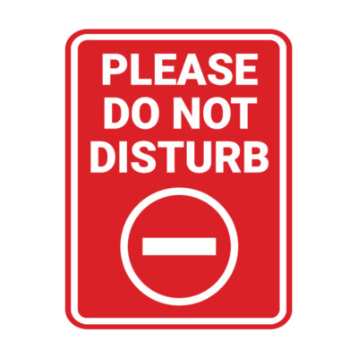 Portrait Round Please Do Not Disturb Wall or Door Sign