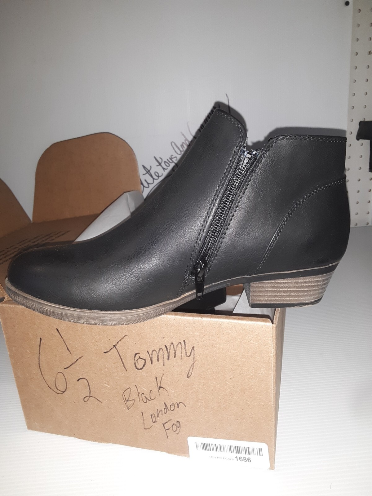 LONDON FOG Women's Tommy Ankle Boot black COWBOY SIZE 6.5M , shelf162j