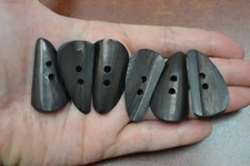 6 PCS BUFFALO HORN TOGGLE SEWING 2 HOLE BUTTONS CRAFT 1 1/2" #T-2290