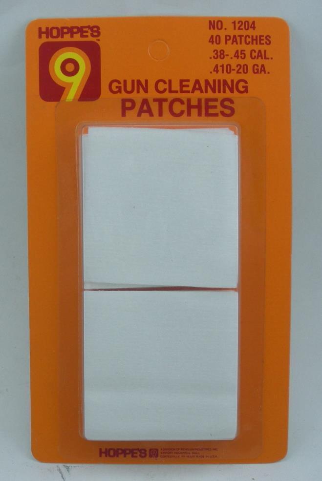 Hoppes 1204MIC Gun Cleaning Patches .38 To .45 Caliber And .410 to 20 Ga