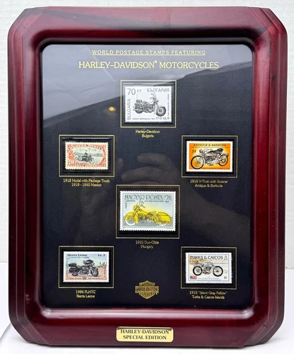 1993 Harley-Davidson 12 x 10 Framed World Postage 6 Stamp Set 99399-94V
