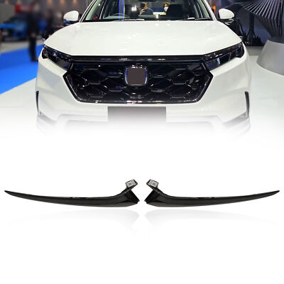For Honda CRV 2023 2024 Glossy Black Front Grille Decor Headlight Trim Molding