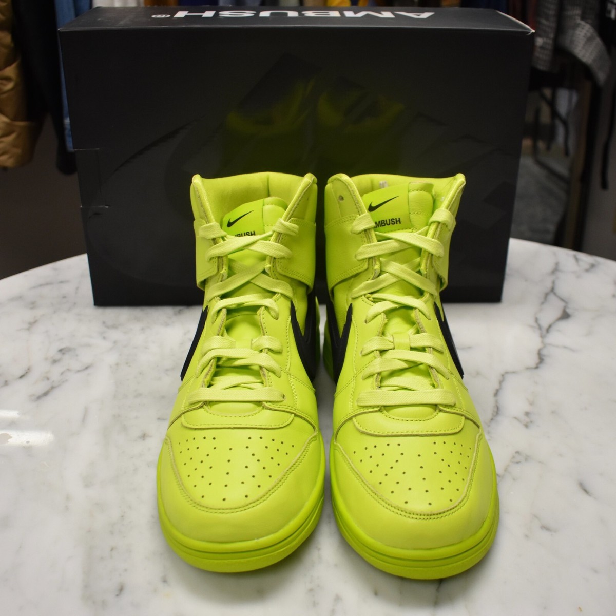 NWT Nike x AMBUSH Dunk Hi High Atomic Green Lime Sneakers Men's