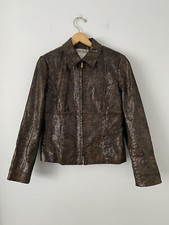 Carlisle Women's Brown Jacket Size 6 Snakeskin Look Full Zip Jacket