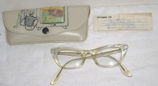 Vintage Retro 1960s Cat Eye Glasses  TV Generation Case Pinocchio Bausch  Lomb