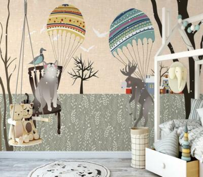 3D Hot Air Balloon G1185 Wallpaper Wall Murals Removable Self-adhesive Honey