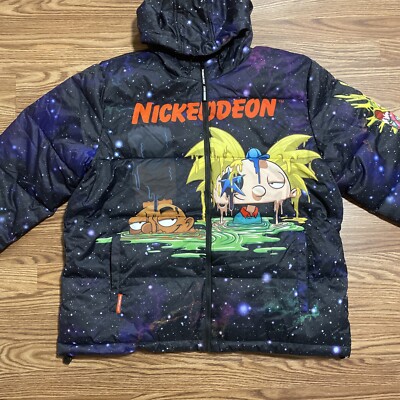 New Men's XXL Members Only X SpongeBob Nickelodeon Hey Arnold Puffer Jacket