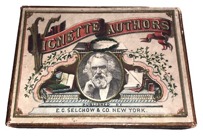 *INCOMPLETE** Antique Vintage 1874 Vignette Authors E.G. Selchow Co Card Game