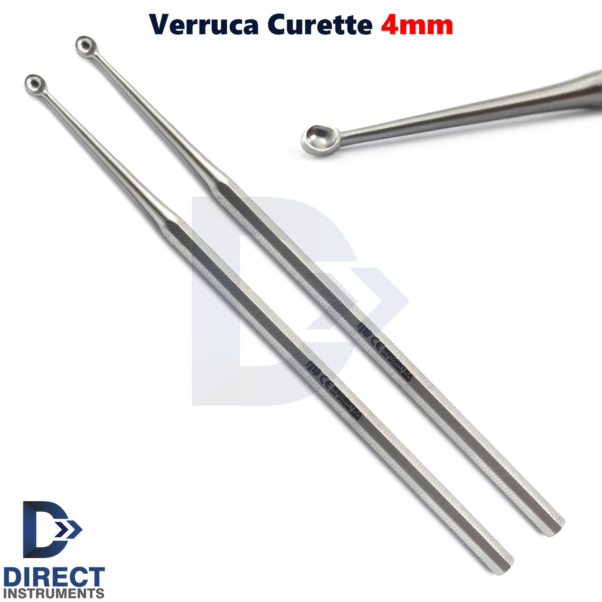 Kit Curetta Dermatologica Medspo Per Rimozione Verruche E Pelle - Strumento In Acciaio Inox A Doppia Faccia