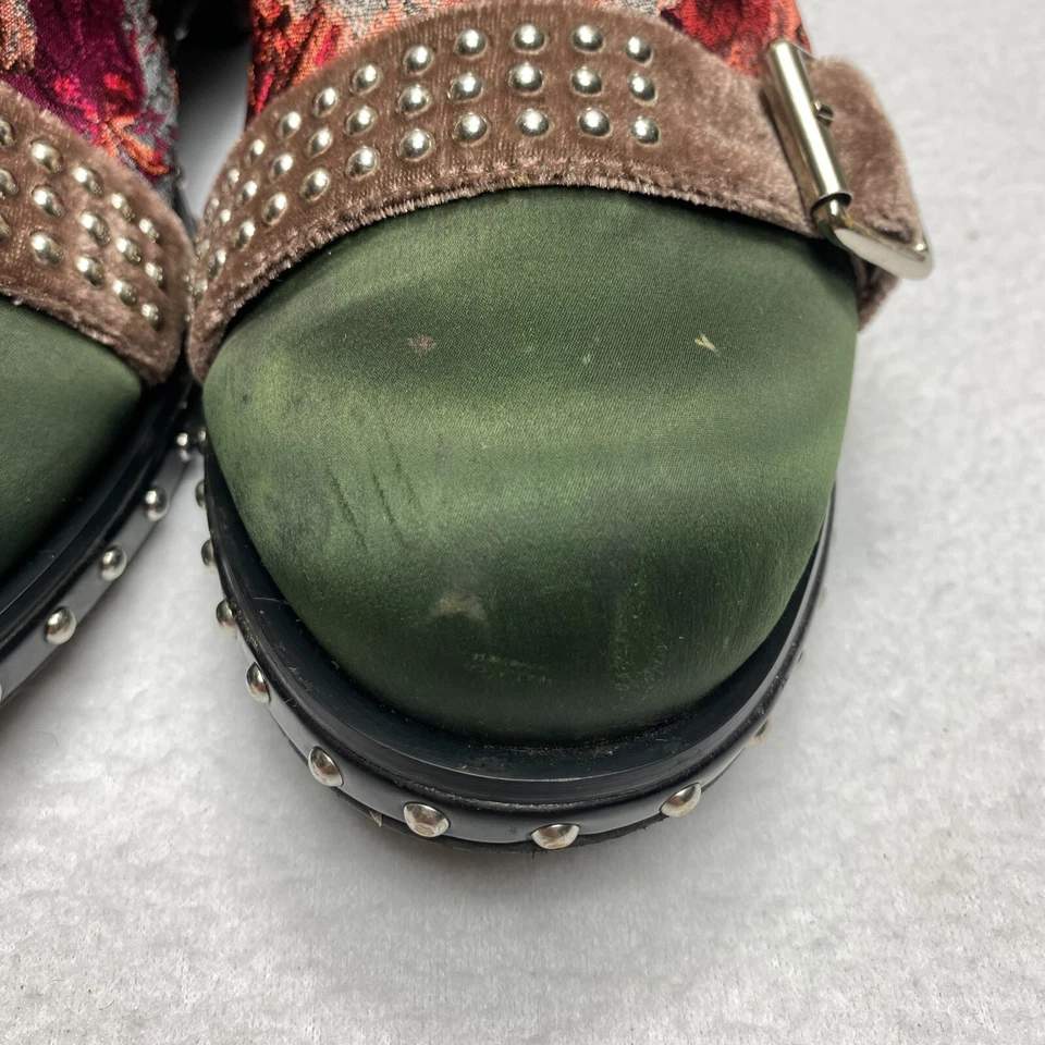 Jeffrey Campbell Botas Mujer 10M Verde Rojo Marrón Zapatos Con Cordones Vid Foto 3 de 4