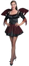 Halloween Women's Midnight Angel Costume dress wings top size 8-10 NIP