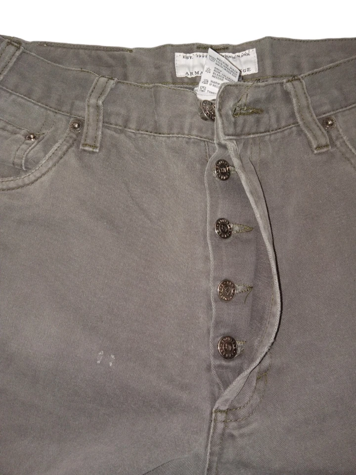Pantalones de mezclilla Armani para hombre bolsillos oliva informales botones talla 32 regular pierna recta Foto 3 de 4
