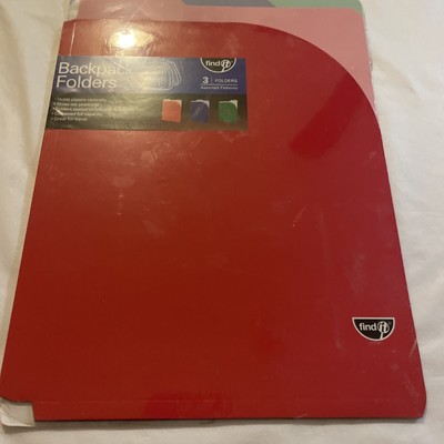 Backpack Folders Find It  Pack Of 3  Holds Paper Vertically 3 Tab Position