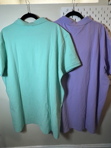 Lot Of 2 Polo Ralph Lauren mens Short Sleeve Polo Shirts Sz 2XL NWT Green&Purple - Picture 6 of 6