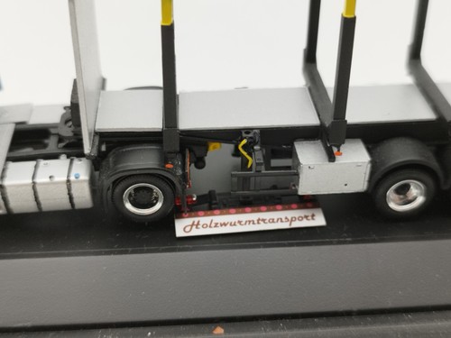 Modellino vetrina acrilica 1:87 Herpa H0 Mercedes Actros trasporto legno fatto a mano - Foto 3 di 10