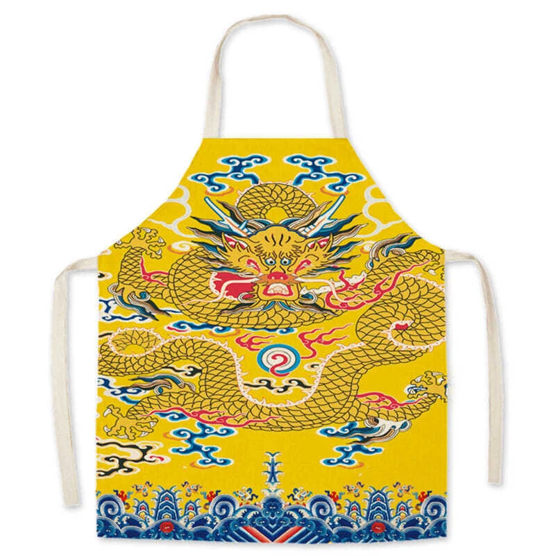 Chinese Fashion Household Linen Apron Household Kitchen Oil Stain Proof Apron - Image 2 of 4
