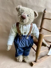 OOAK Donna Nelson Antique Style Mohair Bear DARBY Signed W/Tag 14”Ht