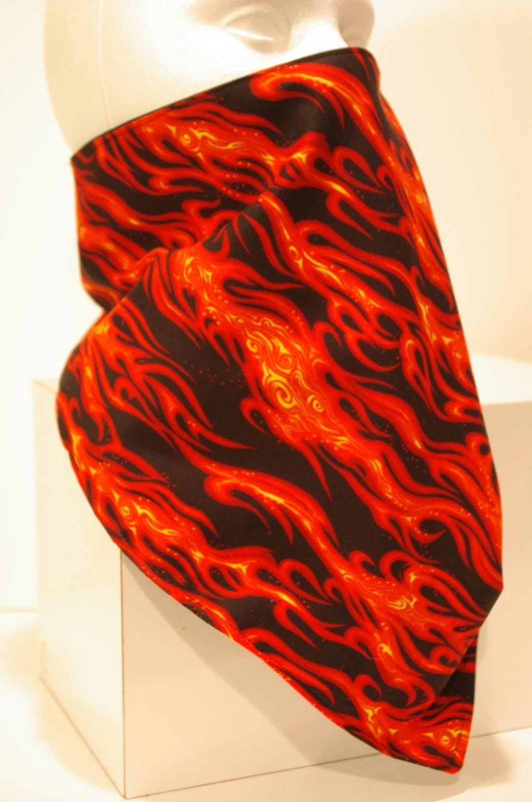 Red Flames Recreational Fleece Lined Bandana motorcycle face mask protector