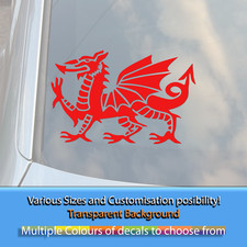 WELSH DRAGON CYMRU HQ DIE CUT DECAL VINYL STICKER FOR CAR BUMPER WINDOW HQ