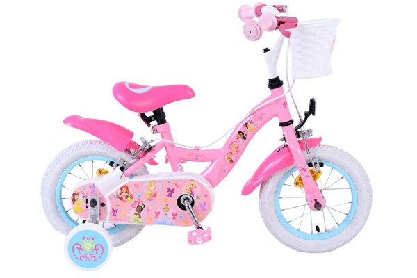 Volare Disney Princess Kinderfahrrad - MäDchen - 12 Zoll - Rosa - Zweihandbremse-image