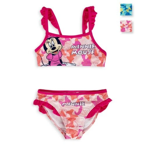 Maillot De Bain Disney Minnie Mouse 2 Pièces Fille Slip Piscine 5183 - Photo 1/3